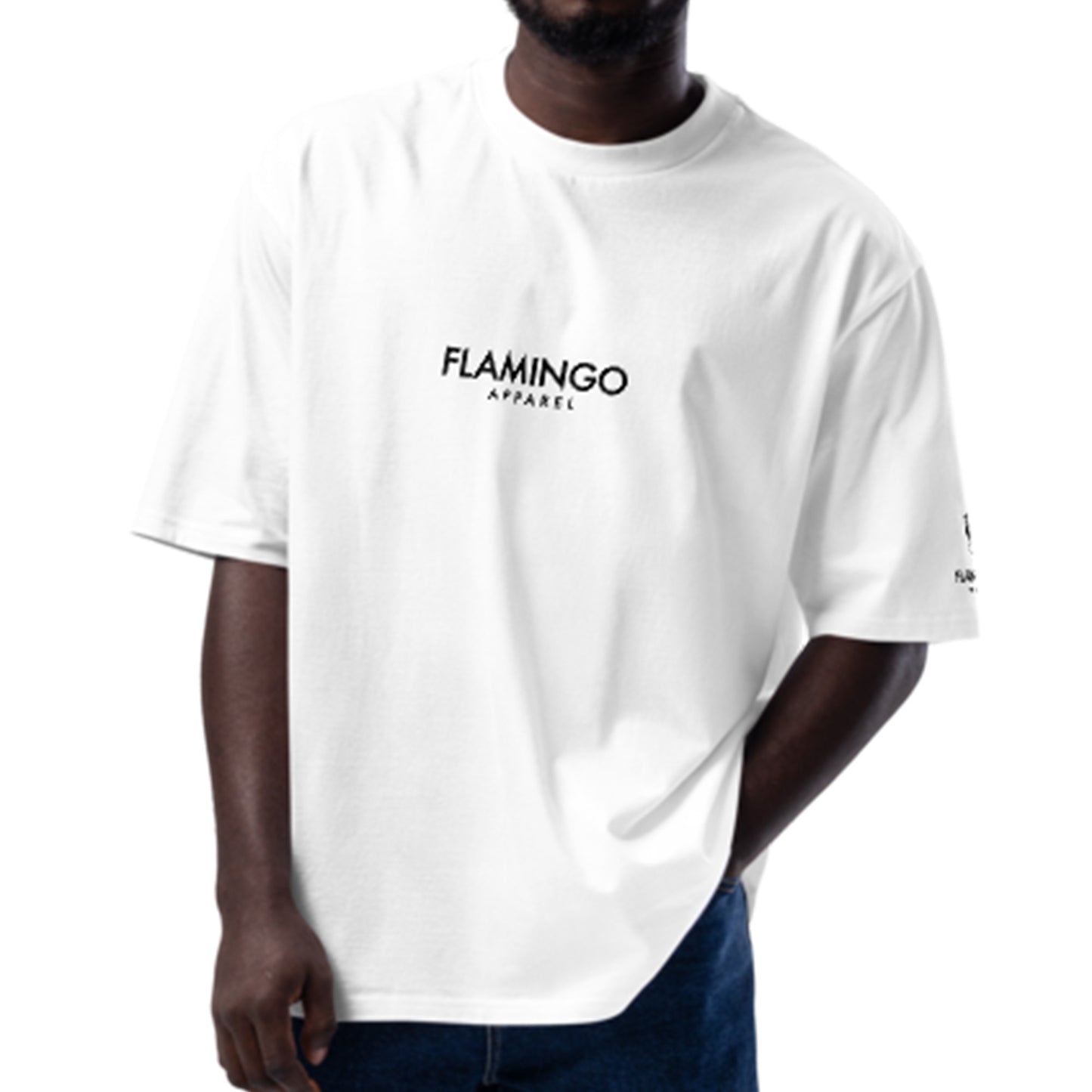 Flamingo Essentials Oversized Heavyweight Tee – White