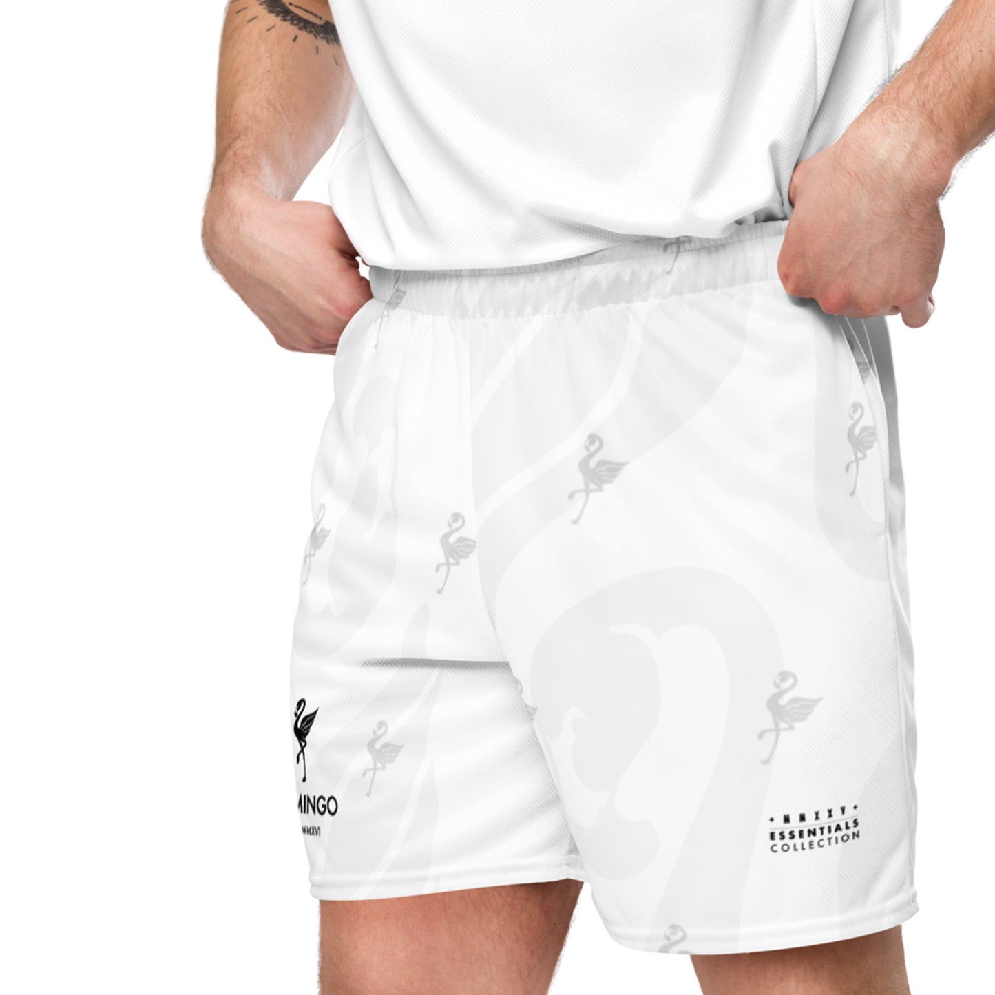 Flamingo Essentials Premium Mesh Shorts – White