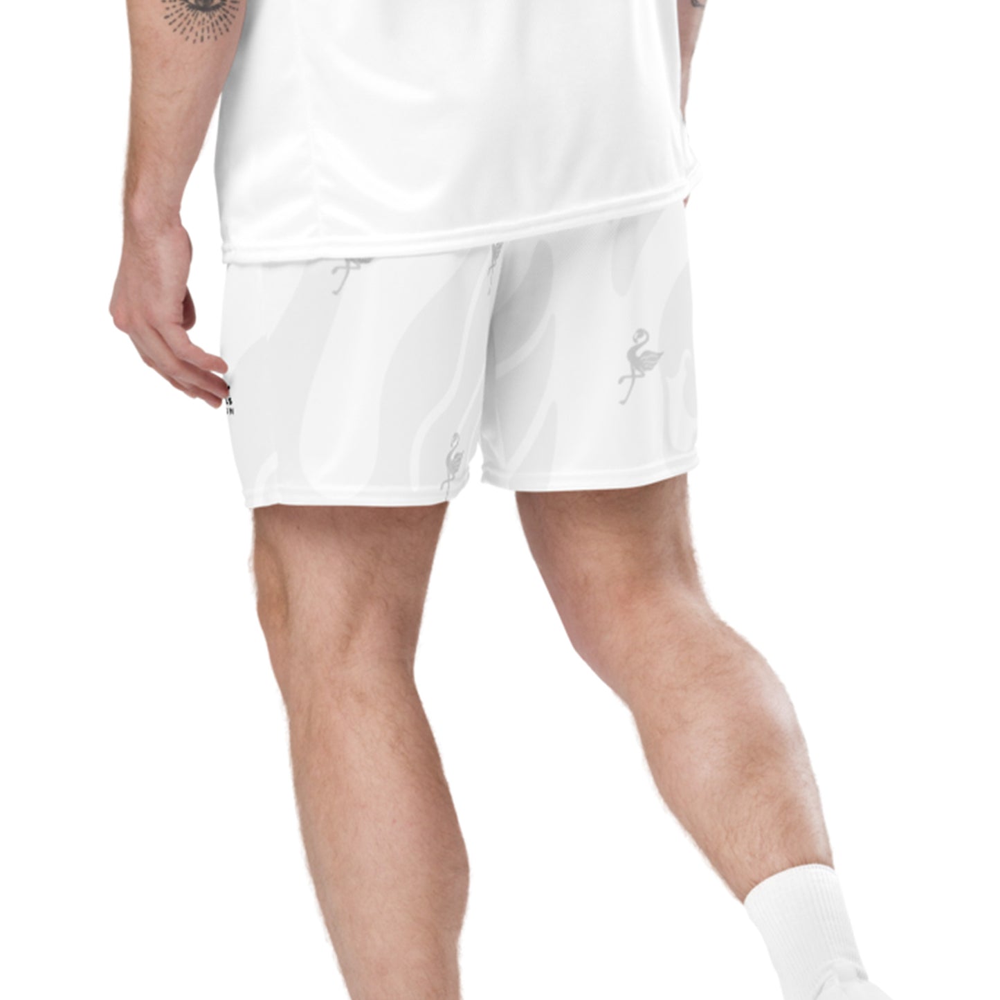 Flamingo Essentials Premium Mesh Shorts – White