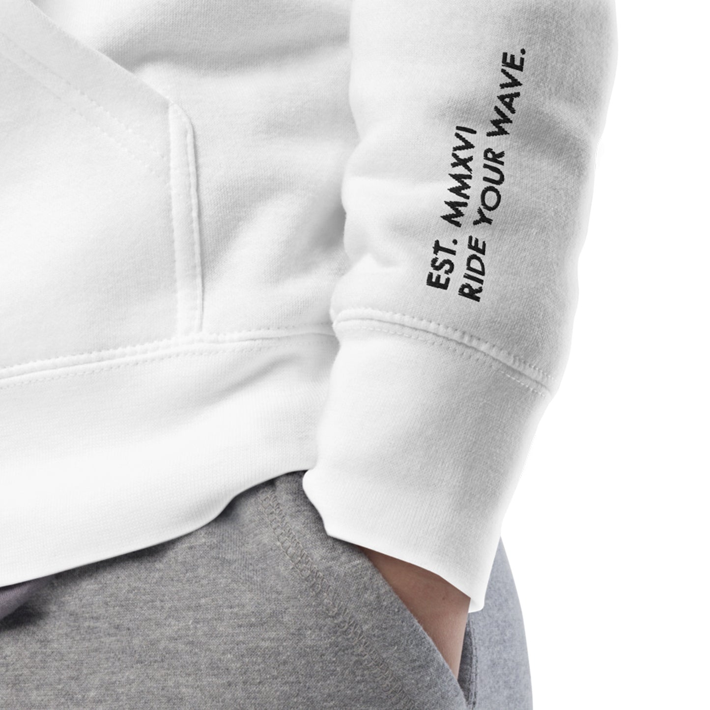 Flamingo Essentials Premium White Logo Hoodie