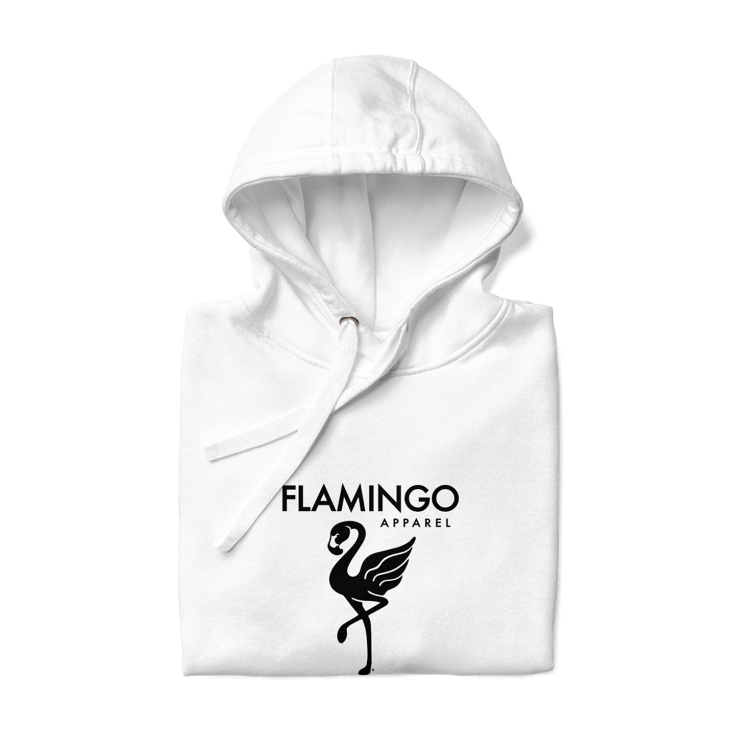 Flamingo Essentials Premium White Logo Hoodie