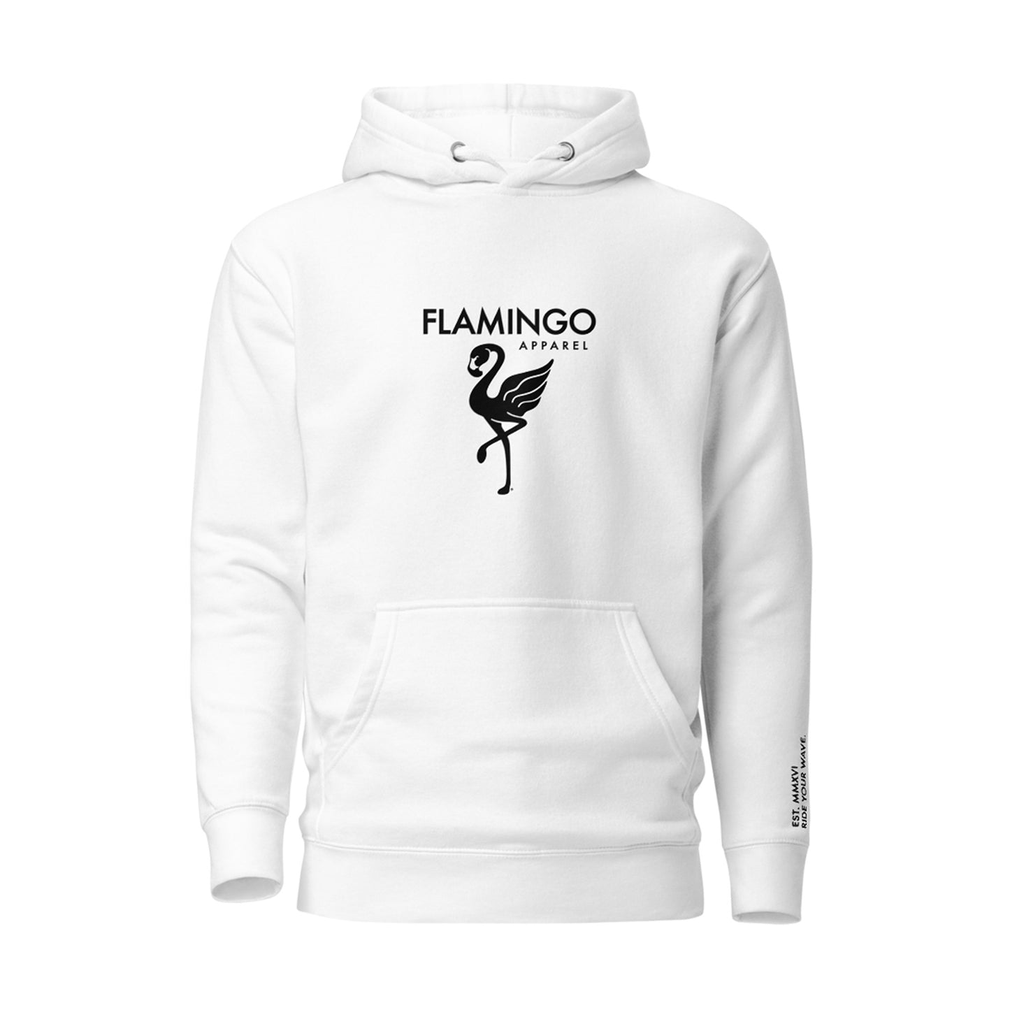 Flamingo Essentials Premium White Logo Hoodie