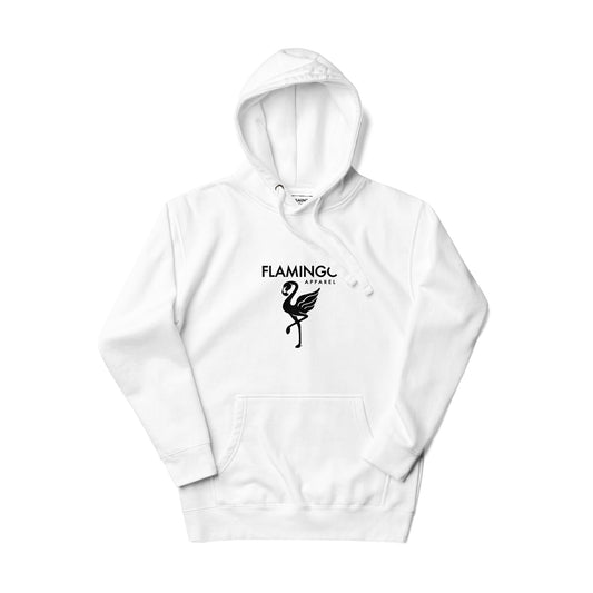 Flamingo Essentials Premium White Logo Hoodie