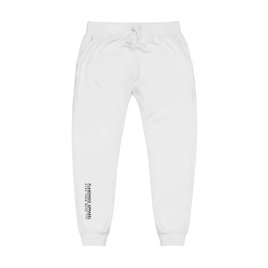 Flamingo Essentials White Fleece Sweatpants