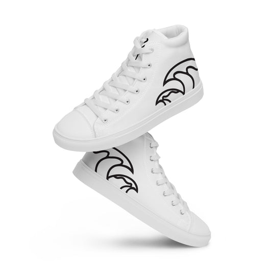 Flamingo Essentials – White Ride Your Wave High-Top Canvas Shoes