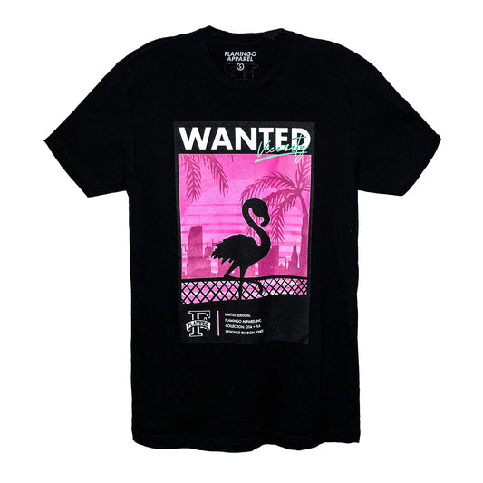 Wanted Poster Flamingo Vice City Tee Black