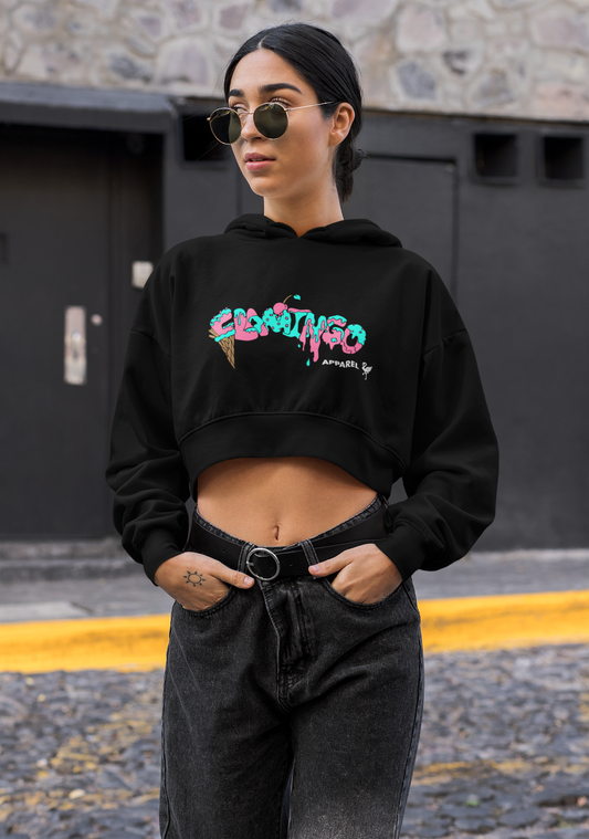 Ice Cream Drip Women's Crop Hoodie